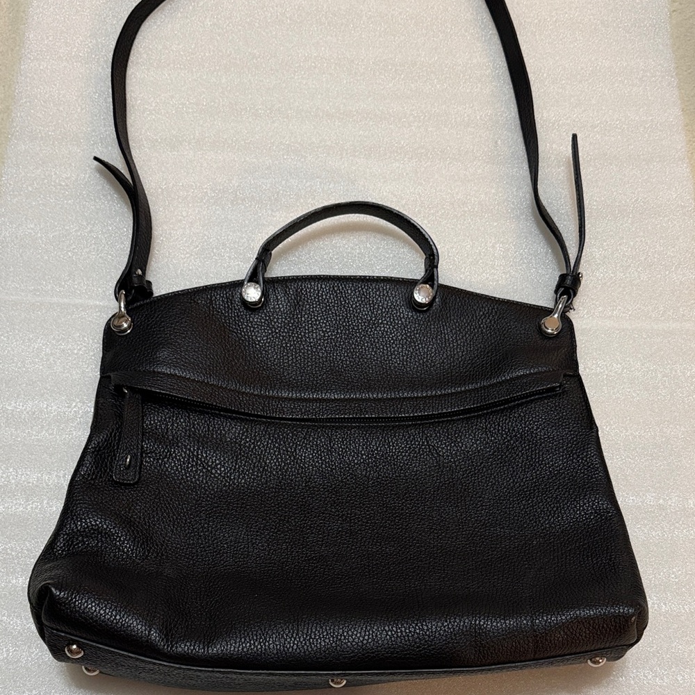 Furla Piper Dome Black Leather Shoulder Bag Top Handle - Picture 3 of 12